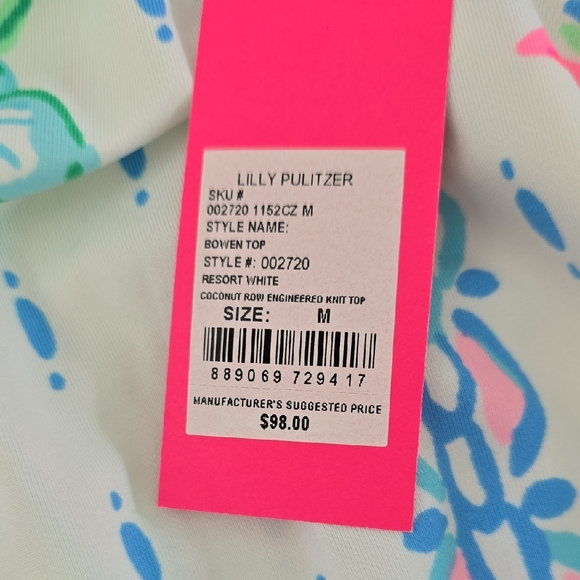 NWT Lilly Pulitzer Bowen Tank Top In Coconut Row - Picture 8 of 8